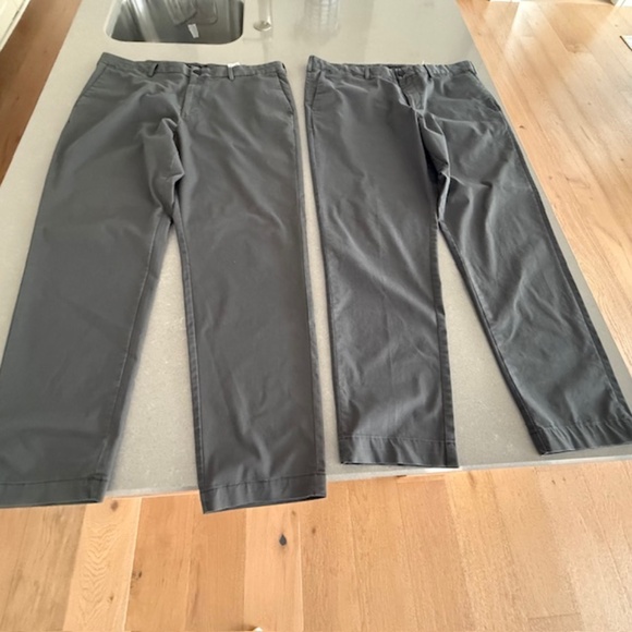Banana Republic 2 Pants Mens 38x32 Gray Chino Slim Fit Comfort Casual - Picture 2 of 9